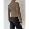 Maglione da Donna Autunno Inverno Sexy Lento Scollo Alto Design Intrecciato Capo Esterno Top per Donne