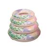 Hot Selling Classical Natural Floral Print Pink Thick Pvc Inflatable Swim Ring Pool Safety Ring Wholesale 60 70 80 90