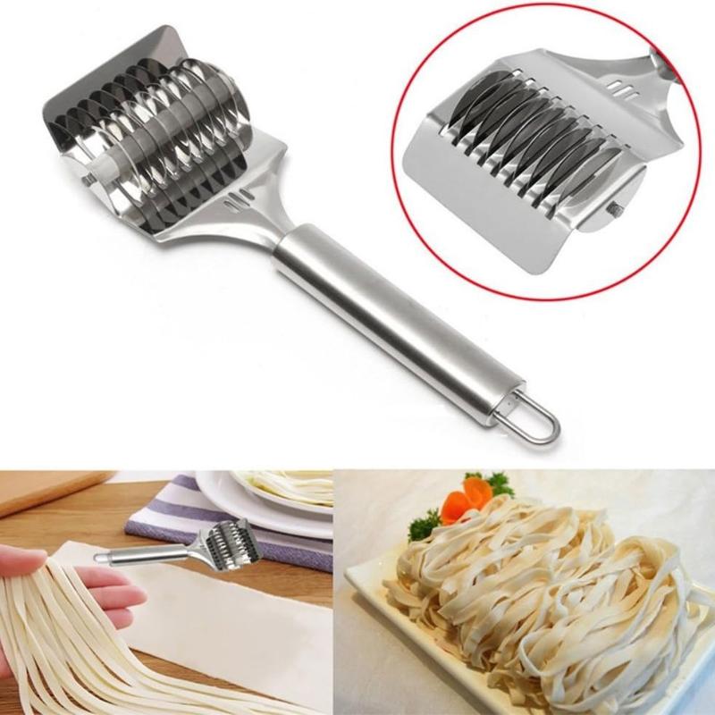 Stainless Steel Noodle Cutter With Sharp Multi Blades, Easy-Clean Design For Home Kitchen Homemade Pasta Making