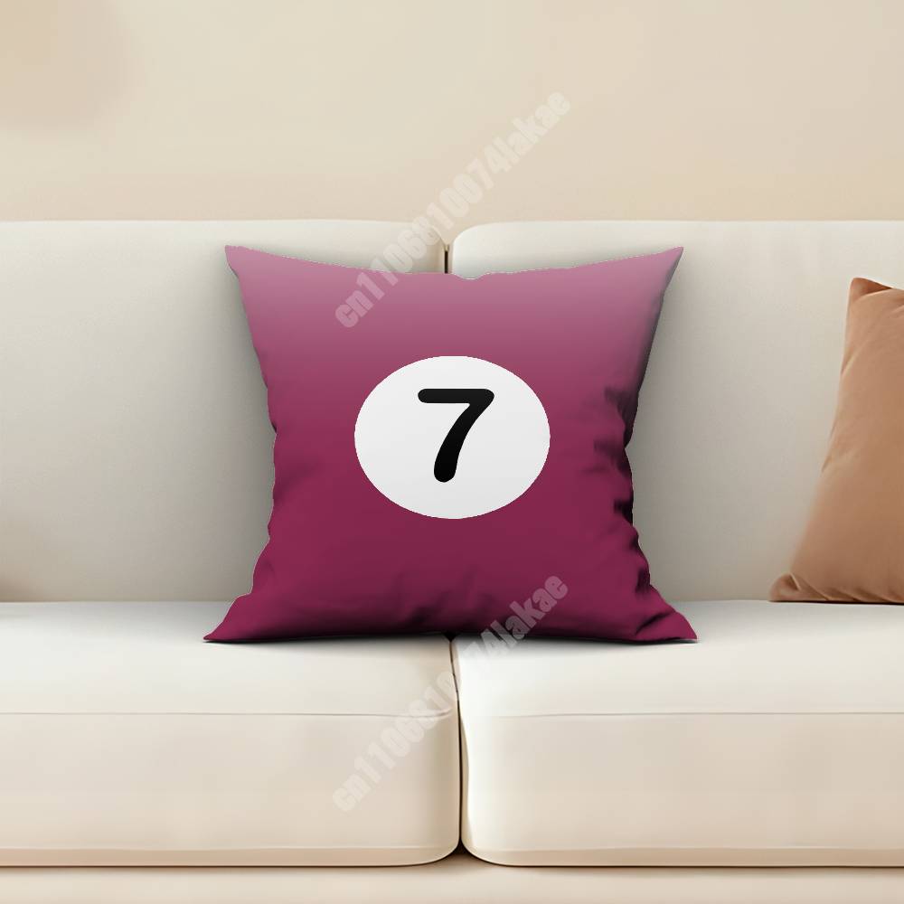 Billiard Pool Snooker Balls Number Pillow Cover Sofa Couch Cushion Case Home Living Room Decoration