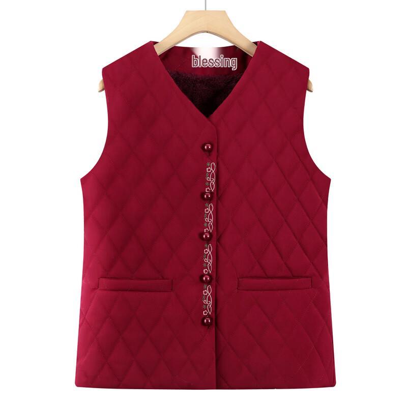 Langsha Women's Thermal Fleece-Lined Vest for Elderly