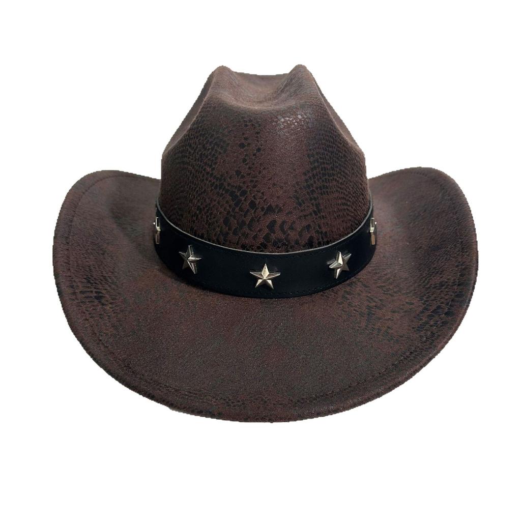Popular Manufacturer Spot Five-Pointed Star Rivet Western Cowboy Hat Festival Party Jazz Hat Men'S Top Hat