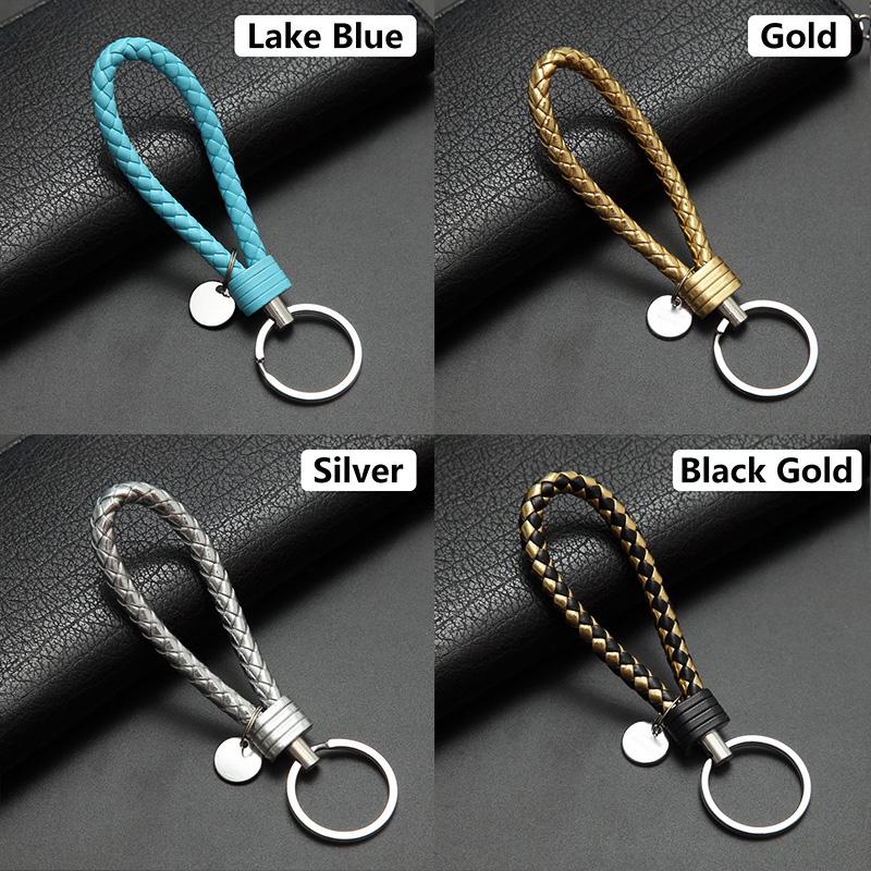 Buy 1PC Wristlet Key Holder Strap Leather Keychain Weave Rope Car ...
