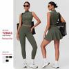 OEING Women's Athletic Yoga Vest & Skirt Set