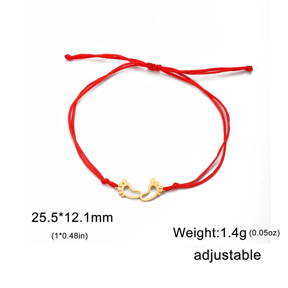 Cute Baby Feet Bracelets Stainless Steel Gold Charm Bracelets on Hand Jewelry Gift for Women Mother Friends