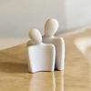 Minimalist Couple Sculpture – Abstract White Ceramic Showpiece for Tabletop, Living Room & Bedroom Décor