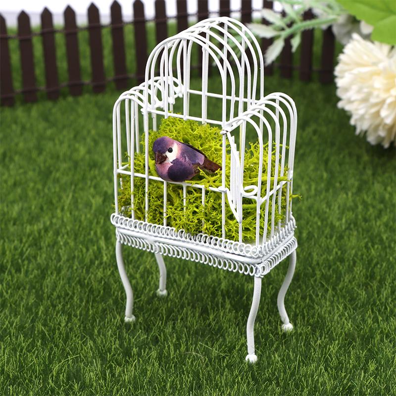 1:12 Puppenhaus Mini Eisen Kunst Vogelkäfig Modell Puppenhaus Miniatur Vogelhaus Garten Dekor Spielzeug Puppe Micro Szene Bau Requisiten