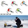 5pcs Ice Fishing Hooks Carbon Steel 8# 10# 12# 14# Three-jaw Hook Sinking Bait Tackle Tools Winter Durable New Style