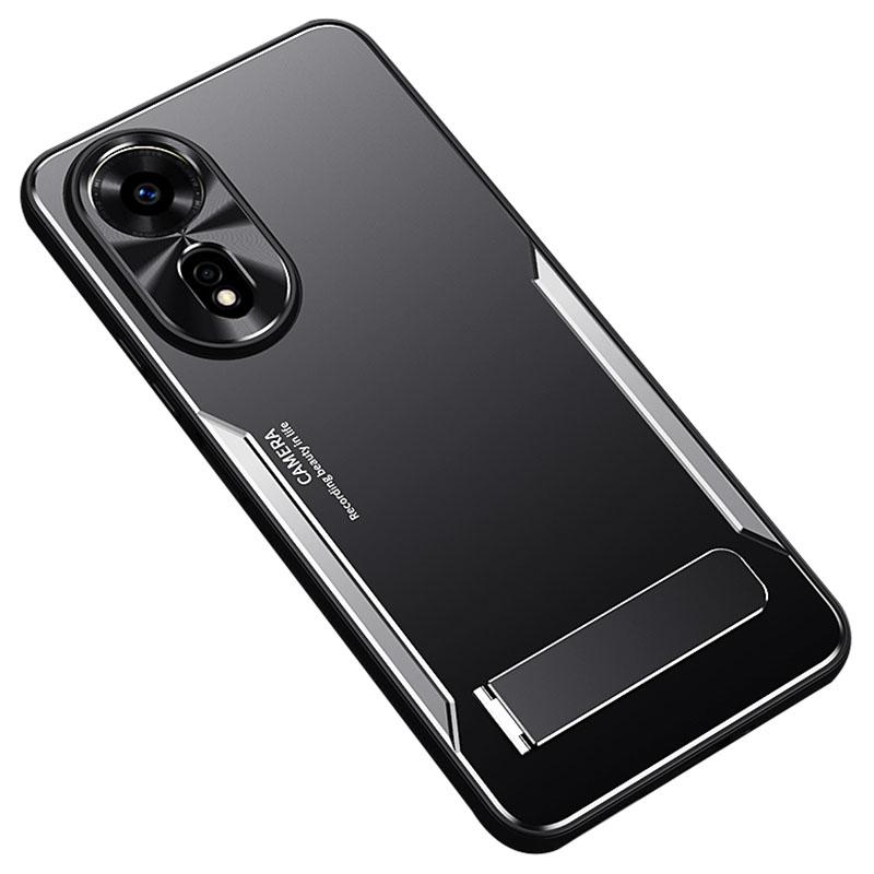 

For Huawei nova 12 SE 4G/nova 11 SE Case Aluminum Alloy+TPU Cell Phone Cover with Kickstand Silver