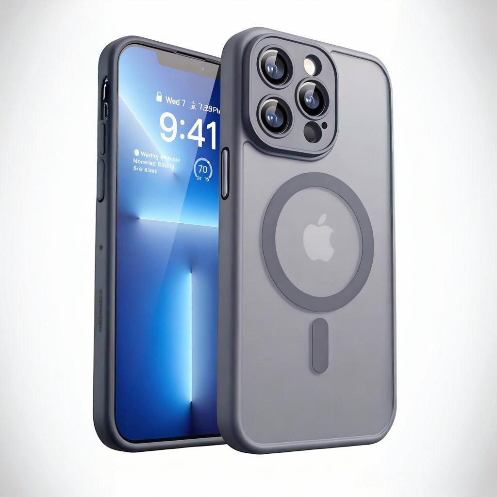 

Полупрозрачный матовый чехол для телефона с магнитом и покрытием frosted для iPhone 17 Air 16 15 14 Plus 13 12 11 Pro Max Для беспроводной зарядки Magsafe iPhone 14