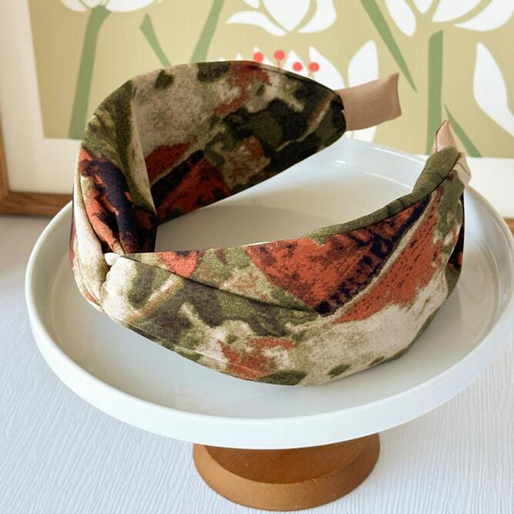 PROLY New Fashion Headband For Women Wide Side Flower Bohemia Hairband Cross Knot Turban Girls Autumn Casual Travel Headwear