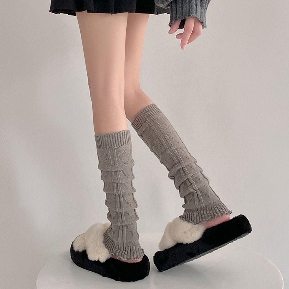 Lolita Fashion Stacked Socks Knitted Foot Cover Leg Cover Socks Leg Warmers  For Women Girls