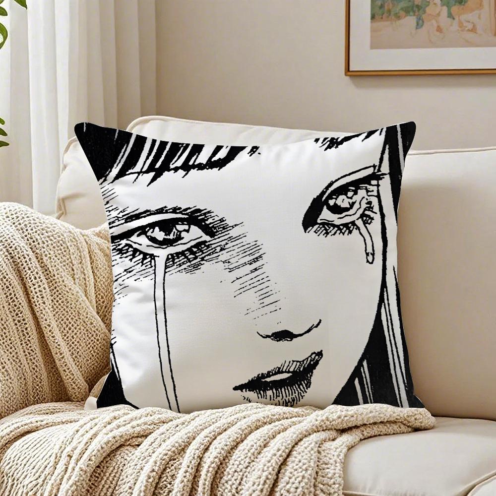 Creepy Japanese Manga TTomie Cushion Cover Pillowcase Antidustmite living Room Sofa Decor Cushion Room