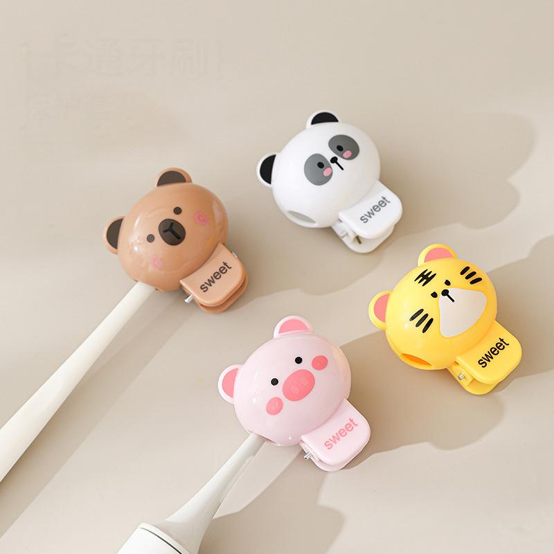 1/2/4Pcs Animals Toothbrush Head Cover Clips Capibara Portable Electric Toothbrush Dustproof Head Protector Cap Household Travel
