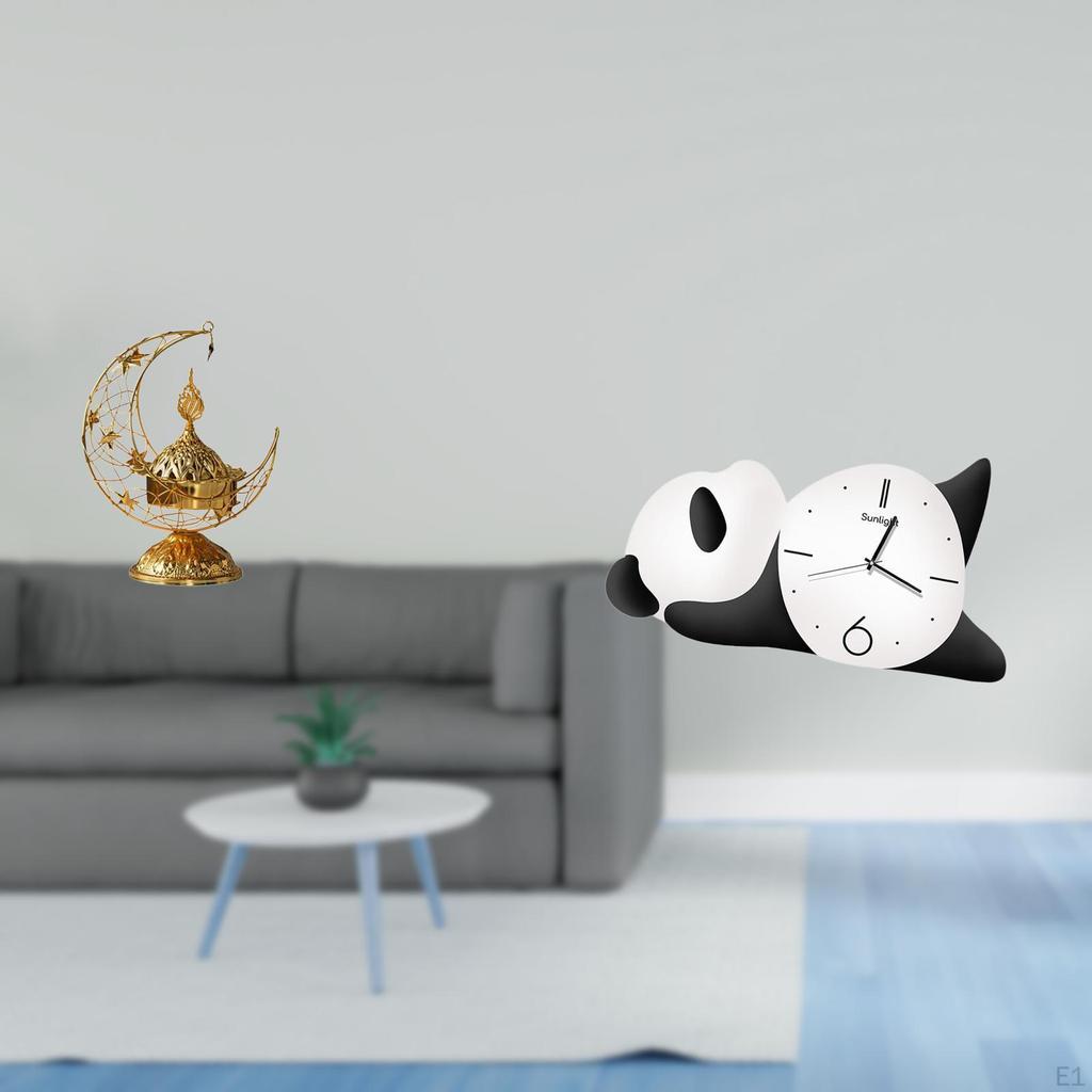 Antique Candle Stand And Panda Wall Clock Fusion for Living Room Fireplace Home Decor Combining