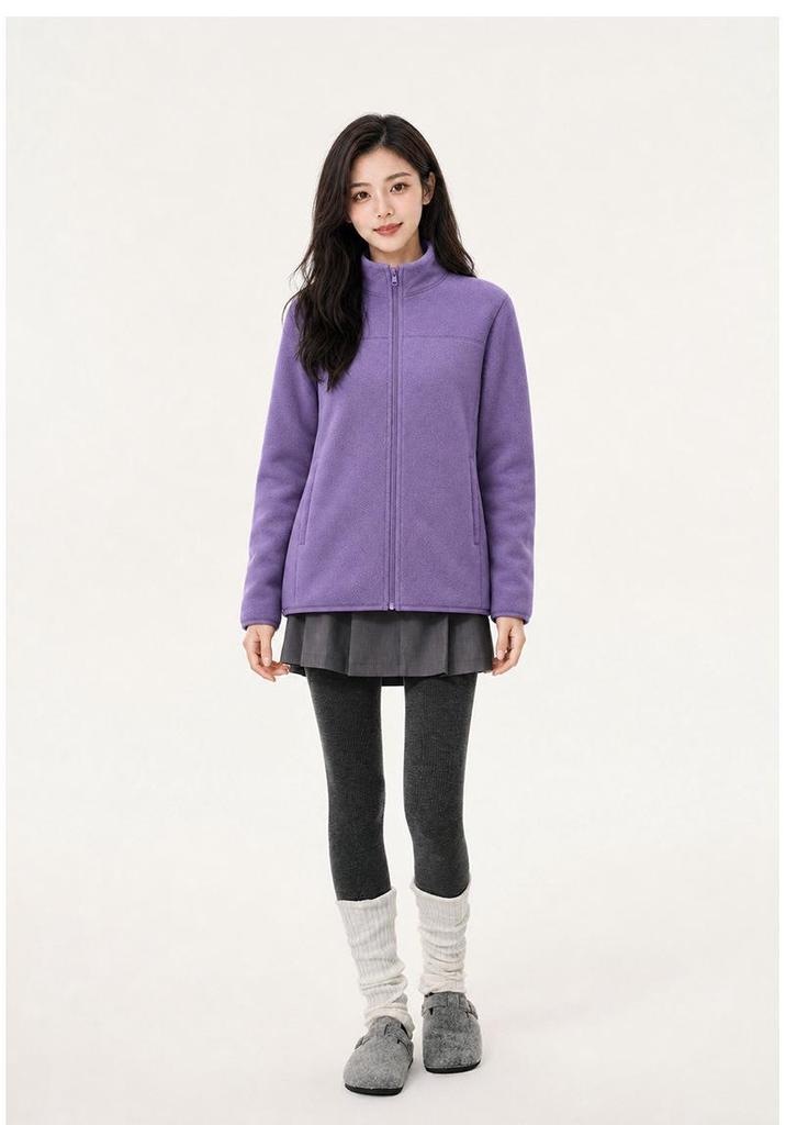 Women's Double-Sided Sherpa Fleece Windbreaker - Pink Autumn/Winter Jacket, Warm & Skin-Friendly