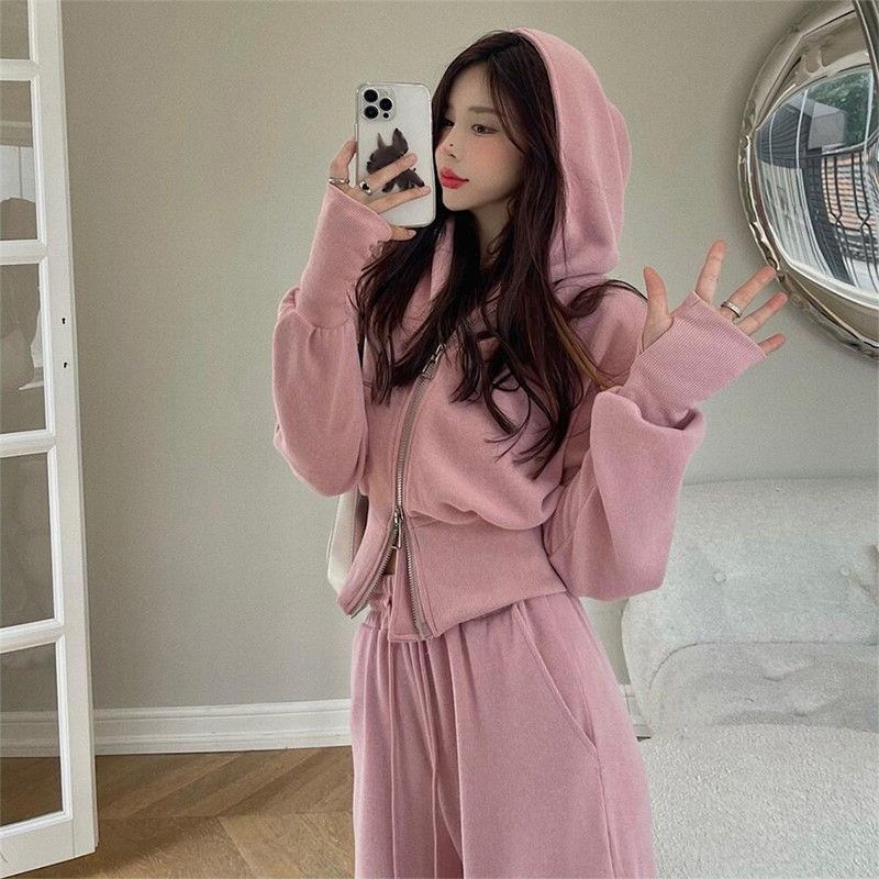 Spring and Autumn Sportswear Fashion Two-piece Women's Temperament Long-sleeved Hooded Sweatshirt Casual Pants Suit