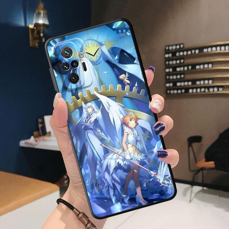 Custodia di lusso nera morbida per telefono per Xiaomi Redmi Note 9 11 Pro 8T 10S 11T 11S 7 9S 10 Lite 8 11E Cover Japan Sailors-Cute Moons