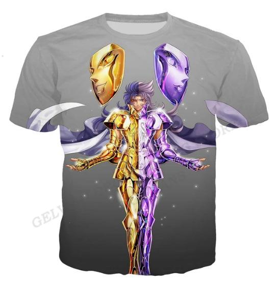 Saint Seiya 3D Print Short Sleeve T-Shirt Unisex Summer O-Neck Casual Streetwear Oversized T-shirt