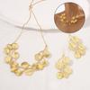 Elegant Ginkgos Leaf Choker Necklace Trendy Gold/Silver Color Choker Necklace Earrings with Universal Compatibility