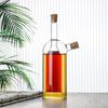 Double-layer Glass Oil Jug 2-in-1 Oil Vinegar Bottle Home Creative Double-mouth Cork Shaped Glass Oil Jug Kitchen Seasoning Tool