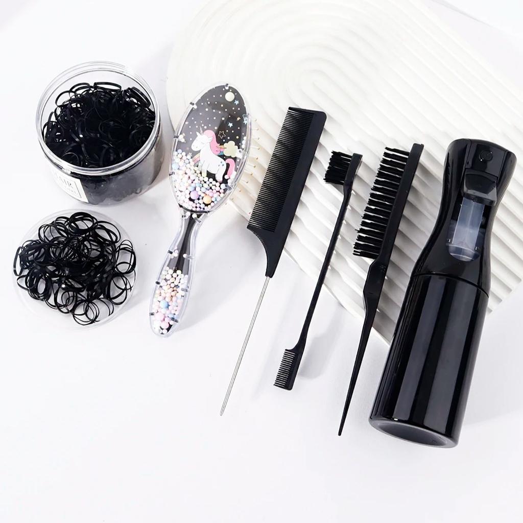 505pcs of comb brushes cartoon oval airbag comb hair comb set-500pcs of hair braided rubber bands,Special for real hair wigs