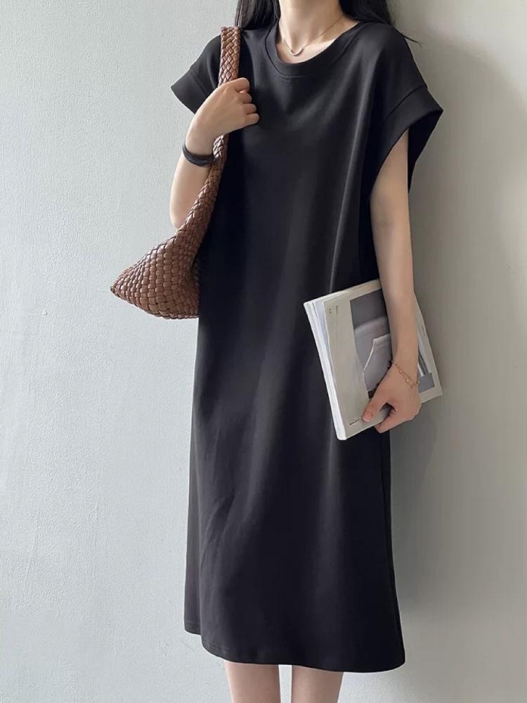 Summer Women's Casual Dress Fashionable Sleeveless O Collar Dress Ladies Summer Beach Dress