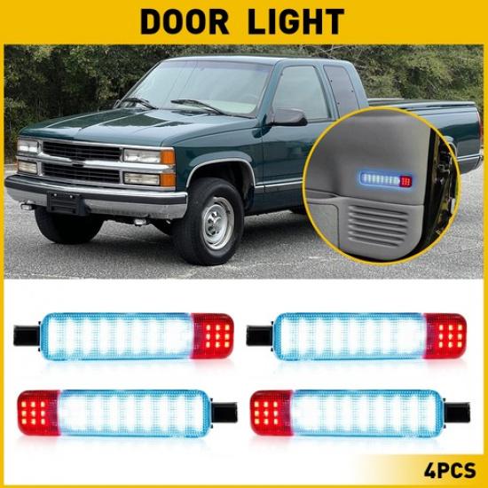 4X Interior Door Panel Light LED Courtesy Lamps Blue For Chevrolet Tahoe 1995-06