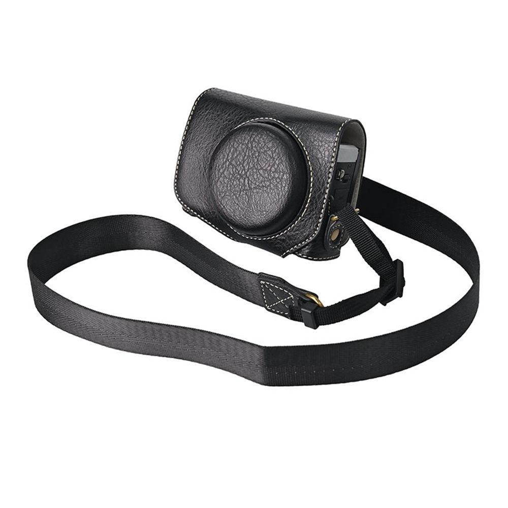 Litchi Print Retro PU Leather Camera Bag Case For Canon Powershot G7XII G7XIII G7X2 G7X3 G7X Mark II III With Strap