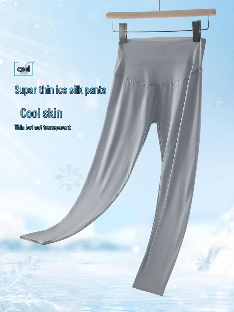 Women's High Waist Ice Silk Sun Protection Yoga Pants - Lightweight, Breathable, Stretchy, Cooling Summer Wear