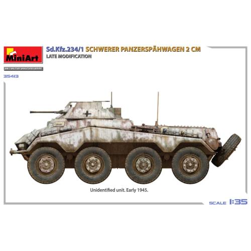 Miniart 1/35 Sd.Kfz.234/1 Heavy Armored Reconnaissance Vehicle (2cm Gun Mounted) Late Model Plastic Model MA35413 (Military Vehicle)