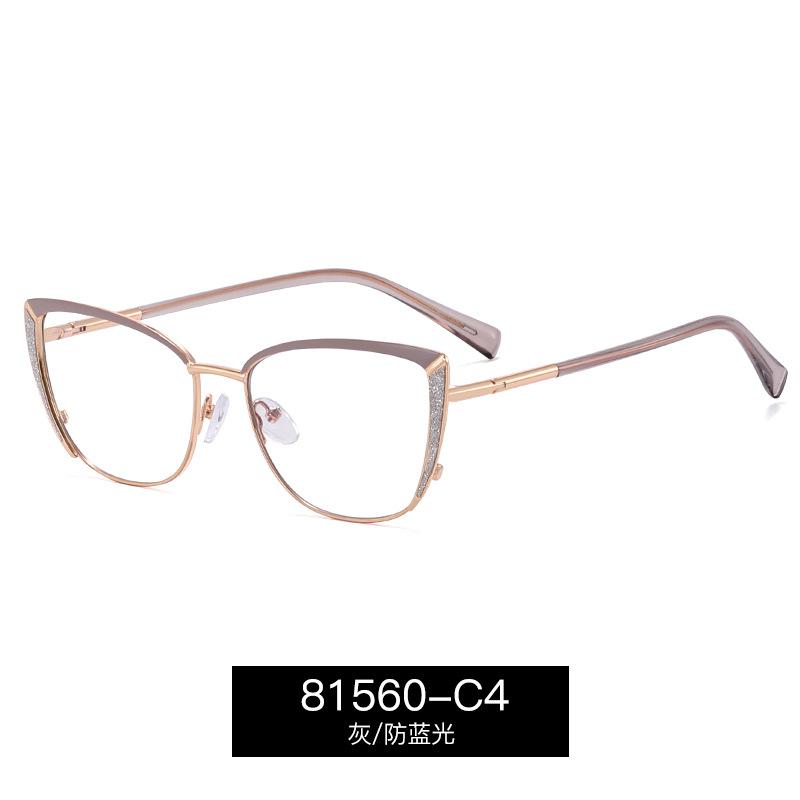 

New Luxury Diamond Eyeglass Frames Women Myopia Anti-Blue Light Metal Glasses Customizable Prescription Optical Reading Glasses Original Lenses