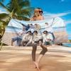 1 Stück S-SKZ Seaside Strandtuch Groß Schnelltrocknendes Handtuch Geeignet für Strand Yoga Pool Fitnessstudio Handtuch Sommergeschenk für Freunde Sandfrei