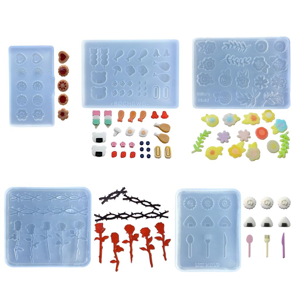 Nepřilnavá silikonová forma Forma na odlévání s tématikou lahodného jídla Všestranné pečicí formy na dorty/čokolády/sušenky/cukroví