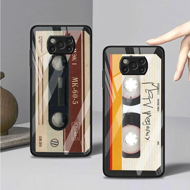 Glashülle für Xiaomi Poco X3 NFC 11 Lite 11T F3 M3 für Redmi Hinweis 11 10 9 8 Pro 10S 9S 9A Telefonabdeckung Vintage Kamerakassette