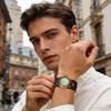 JewelryWe Antique Style Unisex Watch Retro Dial Frame Leather Alloy Brown