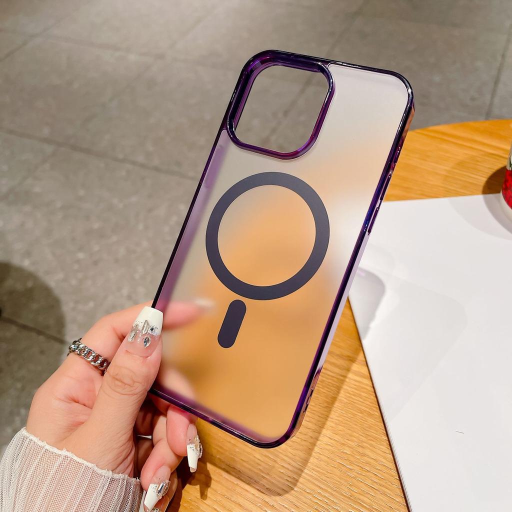 Suitable for Apple 15 Acrylic Phone Case, Magnetic Attraction, Iphone14 Transparent Skin Feel, 13 Full Cover, 12promax Hard Case