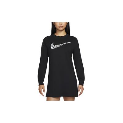 Vêtements de sport Robe trapèze à manches longues brodée Femme Robe Noir DM6318-010