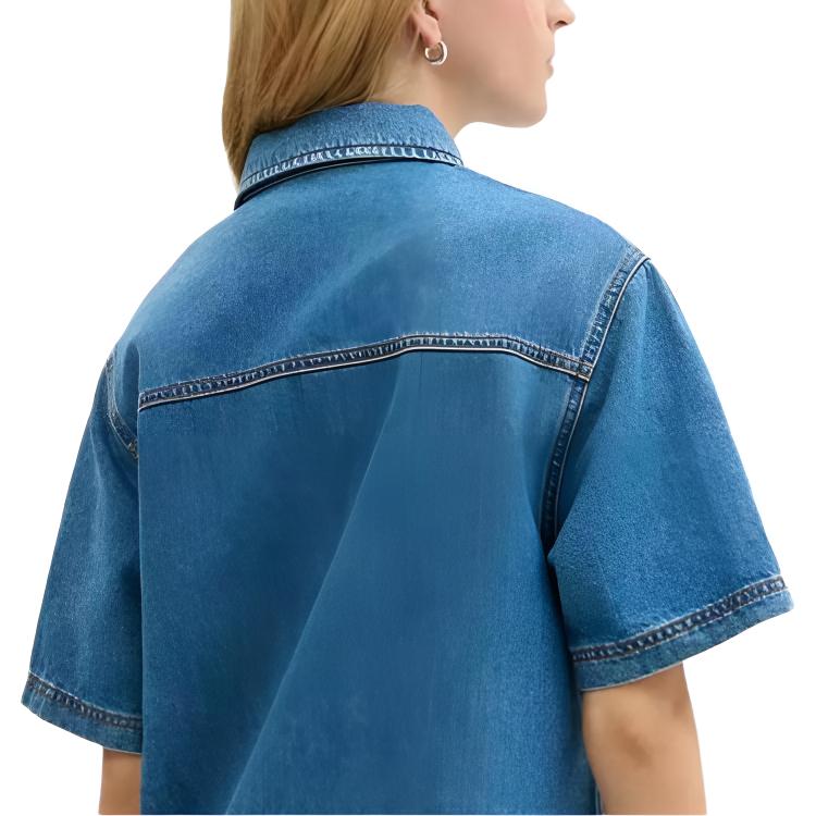 Coach Polo Collar Button Pocket Heart Embroidery Short Sleeve Dress Women Dresses CBB68-XTA