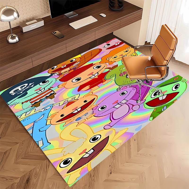 1pc Happy Tree Friends4 Print Area Rug - Soft, Washable Non-Slip Indoor Mat, Living Room, Home Office Decorative Rug,Office Decorative