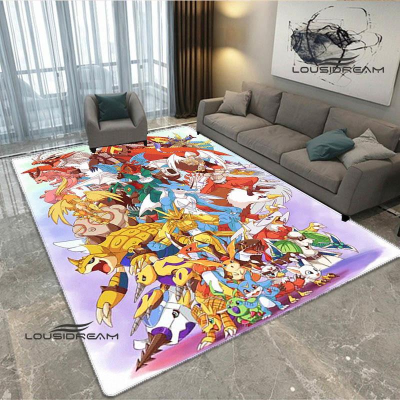 3D Digimon Cartoon Printed Carpet Non-slip Carpet Yoga Mat Carpets for Living Room Area Rug Home Bedroom Decor Birthday Gift