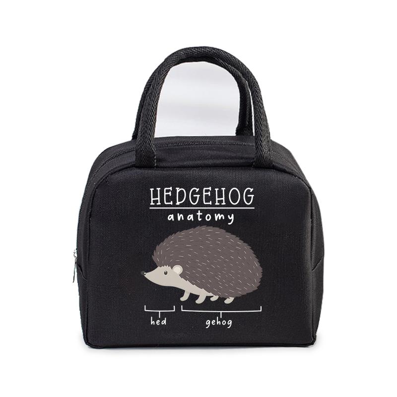 Bento Thermal Bag Dandelion Hedgehog Cartoon Print Women Insulation Portable Pouch Food Picnic Fresh Cooler Lunch Bag for Kids