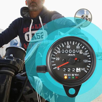 Motocyklový rychloměr 0-140 KMH Počítadlo ujetých kilometrů Otáčkoměr Sdružený přístroj Ukazatel směrových světel Světelná kontrolka oleje Příslušenství 12V