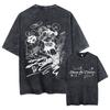 Anime Jojo Bizarre Adventure Steel Ball Run Diego Brando Washed Vintage Tshirt Men Women Clothing Manga Retro Oversized T Shirt