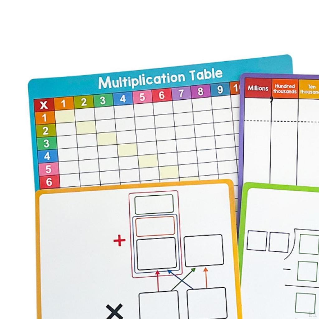 4x Small White Board Dry Erase Sheets Lapboard for Home Learning