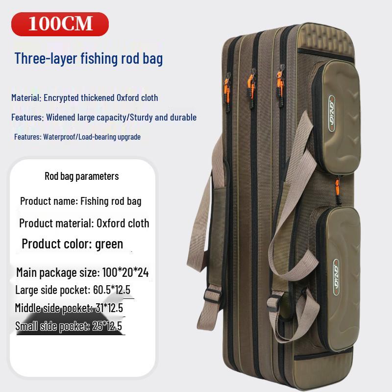 Waterproof Lightweight Fishing Rod Bag - Large Capacity & Portable Canvas, Multifunctional Good-Looking Sea Rod Bag.
