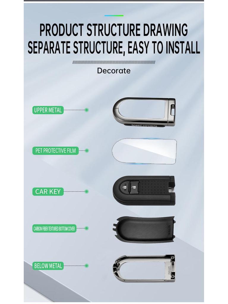 Fits Toyota Daihatsu Tanto LA600S/610S/150S Perodua Car Key Case Metal Shell Buckle