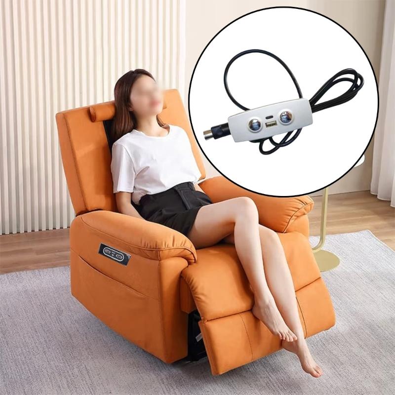 Electric Sofa Recliner Switches with USB Charging Port 2 Button Hand Control Push Rod Motor Lift Switches Easy to Use
