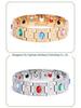 Men's Stainless Steel Magnetic Bracelet with Germanium & Diamond Elements, Titanium Steel, 106 Gemstones