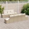 VidaXL Ensemble de canapé de jardin 8 pièces avec coussins beige poly rotin 3355640